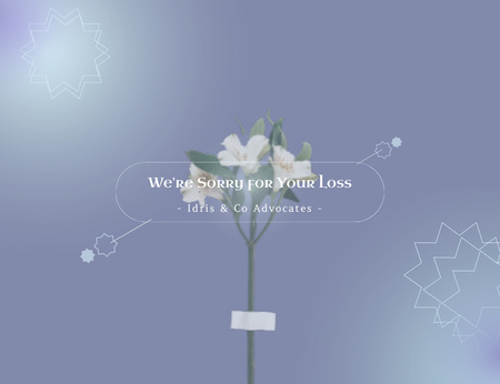 Card We're Sorry for Your Loss Thank You Card 5.5x4in Horizontal Design Template