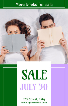 Books Sale Ad Layout with Photo Invitation 4.6x7.2in Design Template