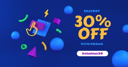 Discount of Chatbot Services Facebook AD Design Template