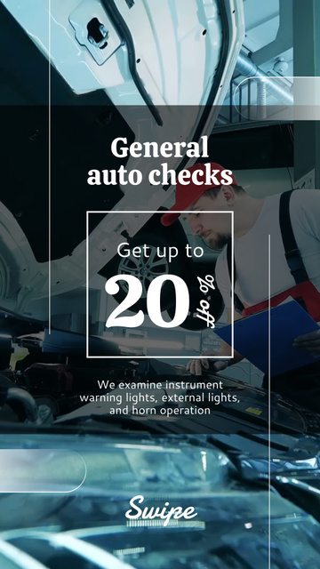 Car Service With Auto Checks Discount Instagram Video Story Tasarım Şablonu