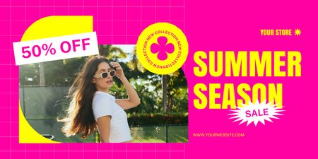 Platilla de diseño Summer Seasonal Sale of Fashion Wear Twitter