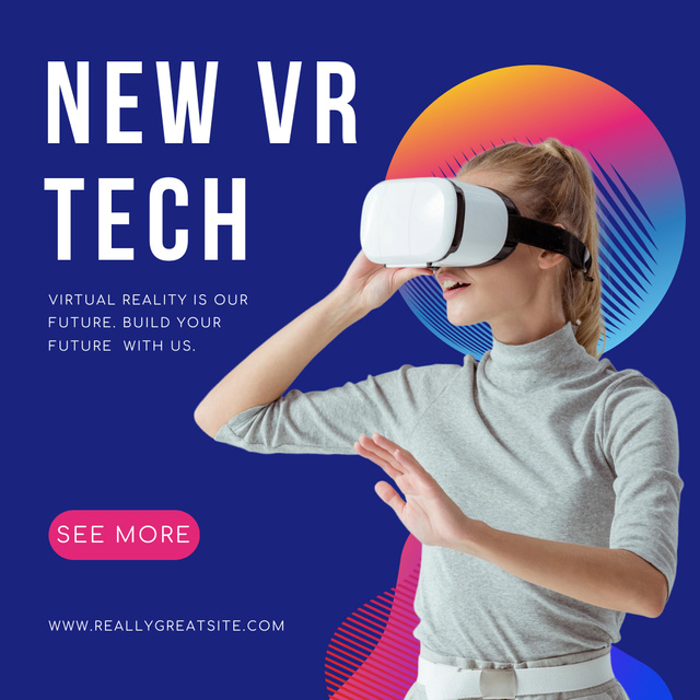 New VR Technologies Promo Instagram Šablona návrhu