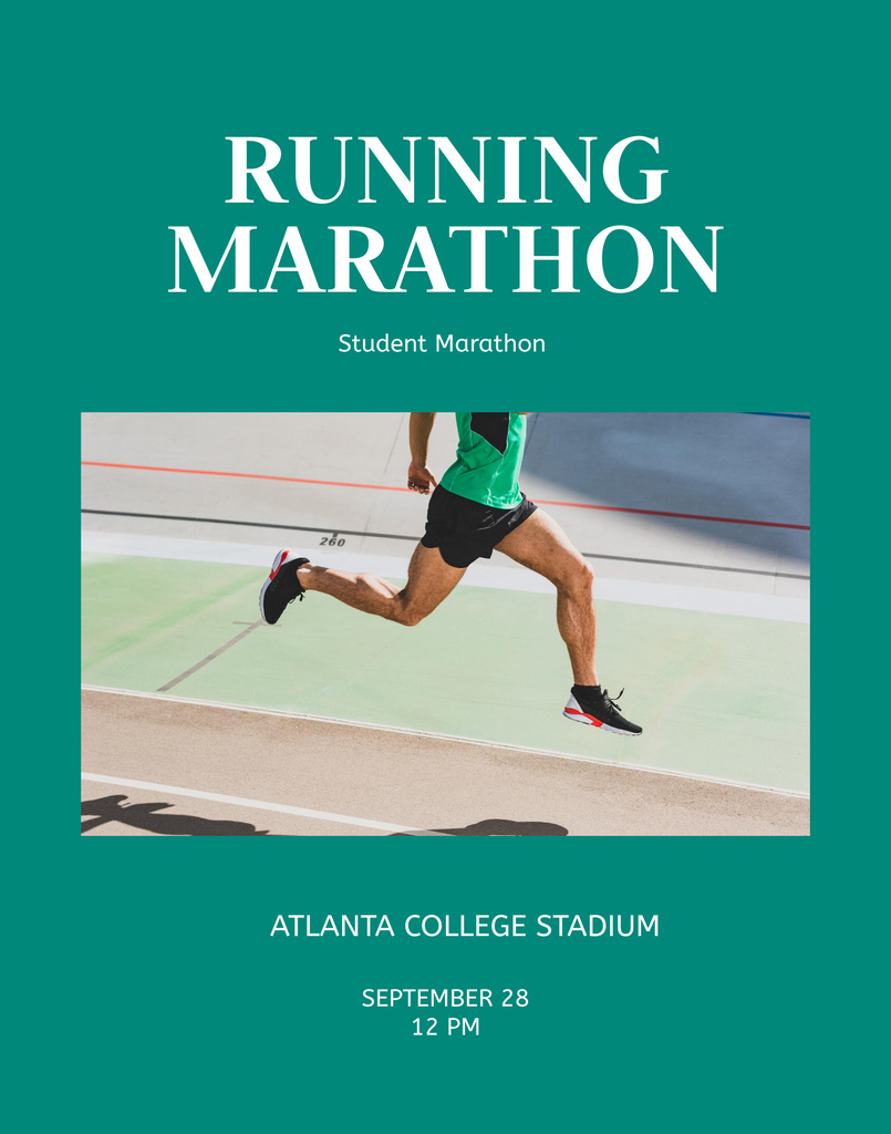 Running Marathon Announcement For Students In Fall Poster 22x28in Modelo de Design