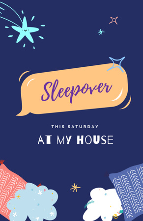 Cozy Sleepover at Home Invitation 5.5x8.5in Design Template