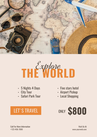 Tours Price List Poster Design Template