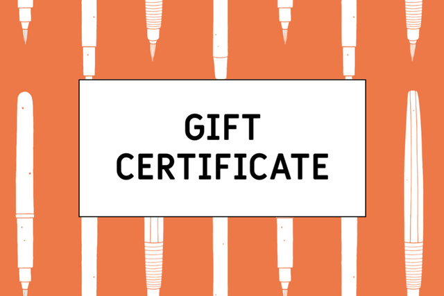 Art Supplies Ad with Pencils Pattern Gift Certificate – шаблон для дизайну