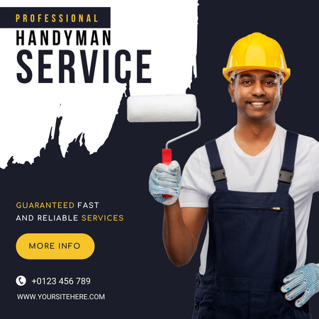 Professional Handyman Service Instagram Design Template