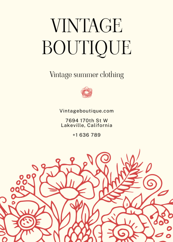 Summer Clothing Boutique Offer Postcard 5x7in Vertical Design Template