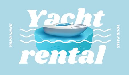 Ontwerpsjabloon van Business card van Yacht Rent Offer