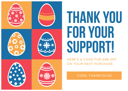 Modèle de visuel Promotion des vacances de Pâques avec des œufs de Pâques teints traditionnels - Card