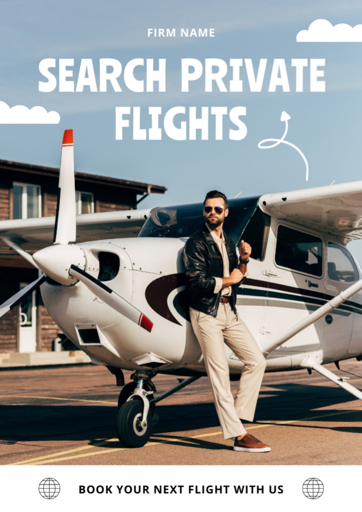 Private Flights Booking Newsletter – шаблон для дизайна