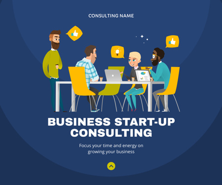 Business Startup Consulting Services Medium Rectangle Modelo de Design