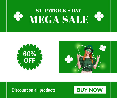 St. Patrick's Day Mega Sale Announcement Facebook Design Template