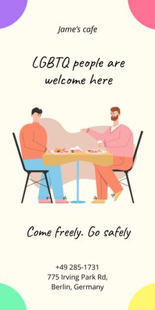 LGBT-Friendly Cafe Invitation Graphic tervezősablon
