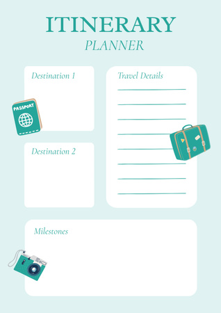 Travel and vacation itinerary Schedule Planner Design Template