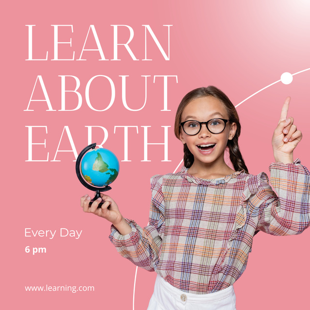 Useful Lesson About Earth For Children Instagram – шаблон для дизайну