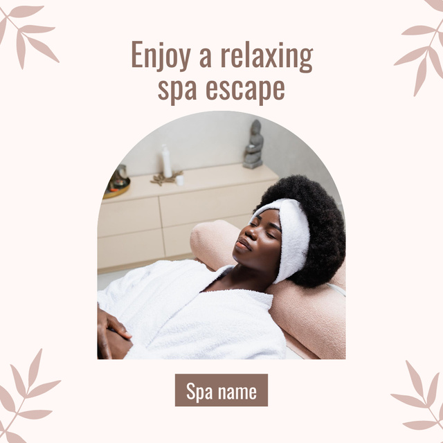 Amazing Spa Procedures Offer With Twigs Pattern Instagram Design Template
