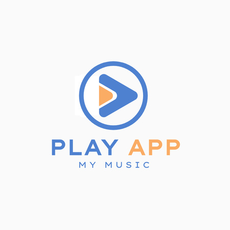 Music App Advertisement Logo Design Template