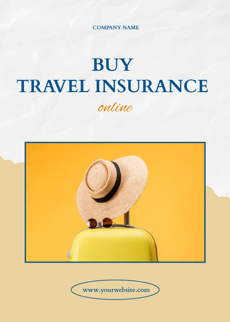 Reliable Tourists Insurance Offer In Yellow Flayer Modelo de Design