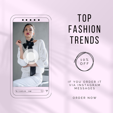 Modèle de visuel Offrez des réductions sur les tenues de marque pour femmes - Instagram