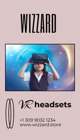 Plantilla de diseño de Tienda de gafas de realidad virtual Business Card US Vertical 