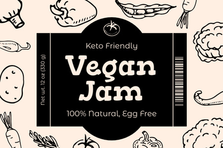 Keto Friendly Vegan Jam Label Design Template