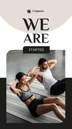 Man and Woman doing gymnastic exercises Instagram Story Design Template