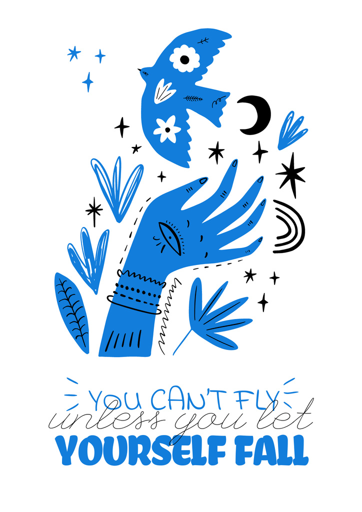 Mental Health Inspiration with abstract illustration Poster – шаблон для дизайну