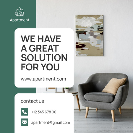 Real Estate Ad with Stylish Armchair Instagram Design Template