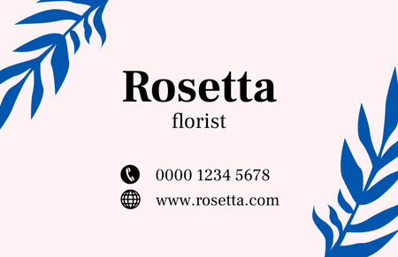 Florist Contacts Information Business Card 85x55mm tervezősablon