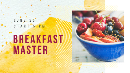 Healthy meal with berries FB event cover Design Template