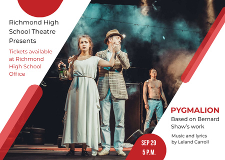 Ontwerpsjabloon van Postcard 5x7in van Theater Invitation Actors in Pygmalion Performance