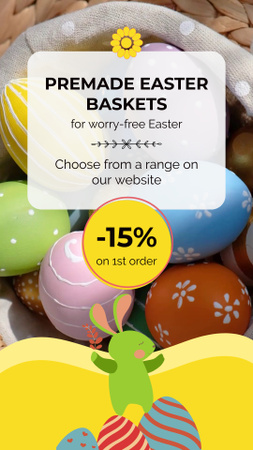 Premade Festive Baskets With Eggs Sale Offer TikTok Video Design Template