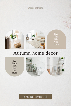 Platilla de diseño Autumn Home Decor Pinterest