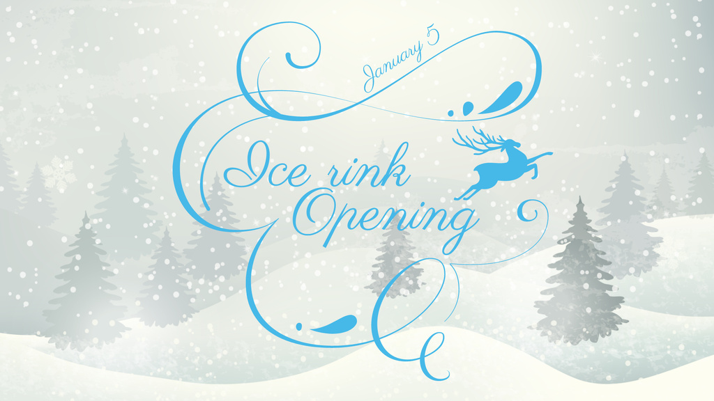 Ice Rink Opening Announcement FB event cover Modelo de Design