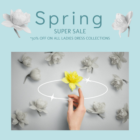 Designvorlage Frühlings-Super-Sale-Ankündigung für Instagram