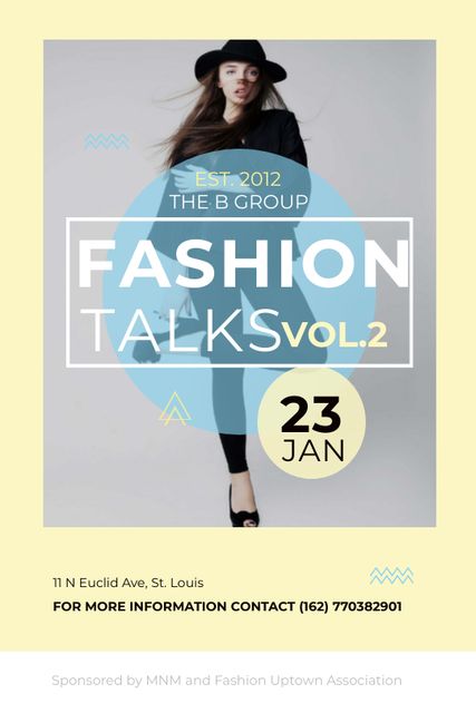 Fashion talks announcement with Stylish Woman Tumblr tervezősablon