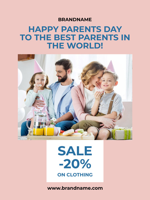 Template di design Parent's Day Clothing Sale Poster US