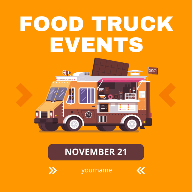 Announcement of Events in Food Truck Instagram Tasarım Şablonu