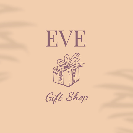 Cute New Year Eve Gift Box Logo Design Template