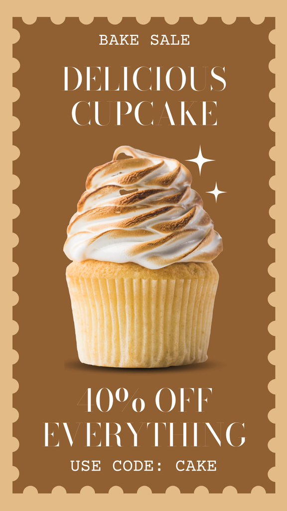Designvorlage Bake Sale with Delicious Cupcake für Instagram Story