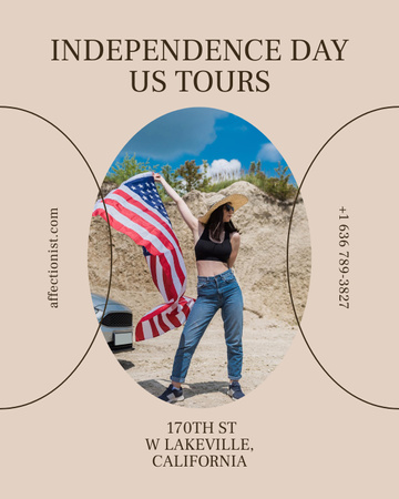 USA Independence Day Tours Offer Poster 16x20in Design Template