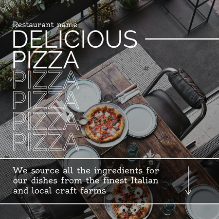 Plantilla de diseño de promoción de restaurante de pizza con plato italiano Instagram 