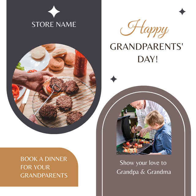 Designvorlage Special Dinner For Grandparents Due To Holiday für Instagram
