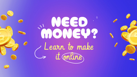 Plantilla de diseño de Guía para hacer dinero en línea YouTube intro 