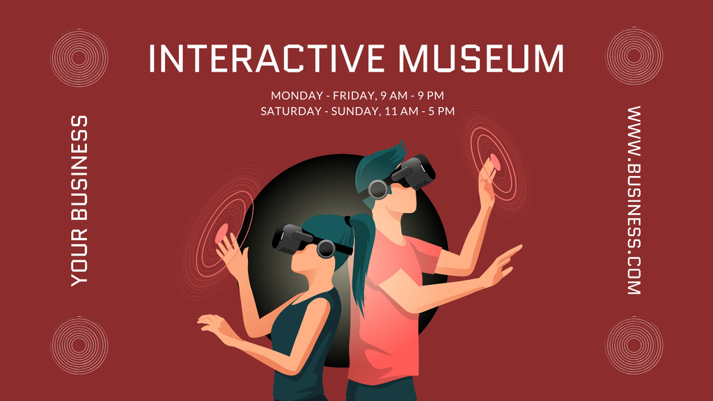 Virtual Interactive Museum Tour Announcement FB event cover Design Template