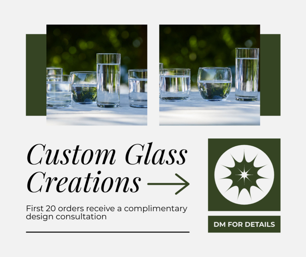 Designvorlage Ad of Custom Glass Creations für Facebook