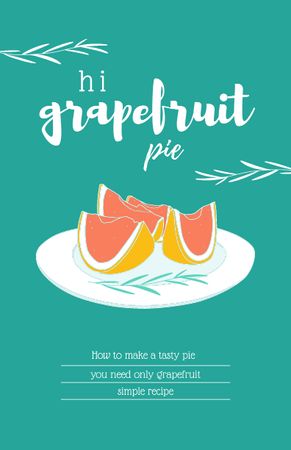 Plantilla de diseño de Grapefruit Pie Cooking Steps Recipe Card 