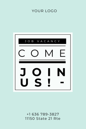 Job Vacancy Announcement in Blue Flyer 4x6in Šablona návrhu