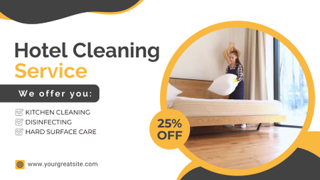 Professional Hotel Cleaning Services With Discount Offer Full HD video Design Template